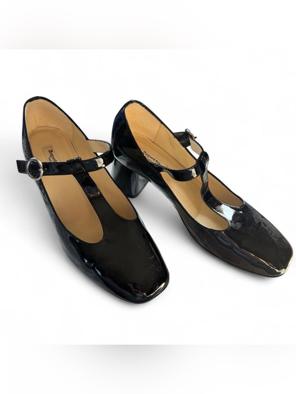 Repetto black patent leather Mary Jane heels